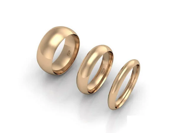 High Polished Plain Dome Wedding Band for Her